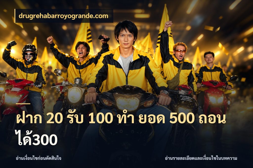 ฝาก 20 รับ 100 ทํา ยอด 500 ถอนได้300 เครดิตกับรูปแบบโปรที่ตรงใจ ในมุม drugrehabarroyogrande.com